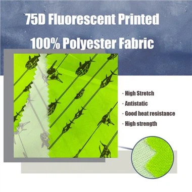 75D 100 procent polyester fluorescerende bedrukte stof
