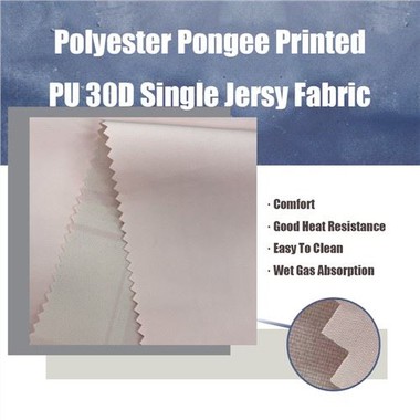 Polyester pongee-stof met bedrukt PU